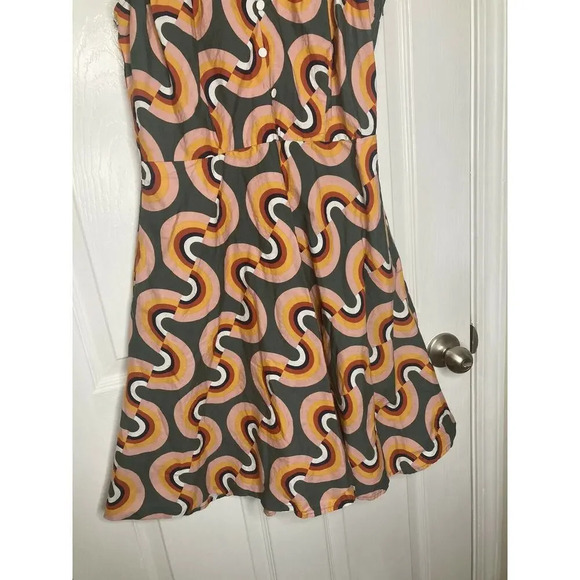 ModCloth “Mod Well” Rainbow sleeveless midi dress Sz 12 - Picture 4 of 9